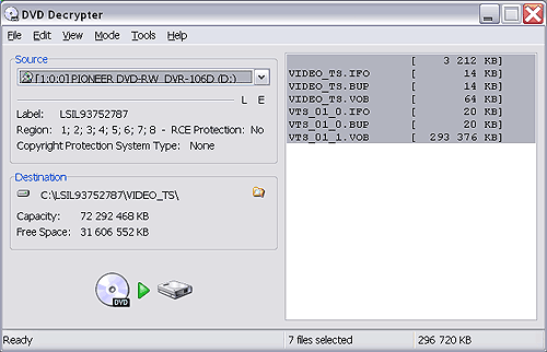 Стартовый экран DVD Decrуptor