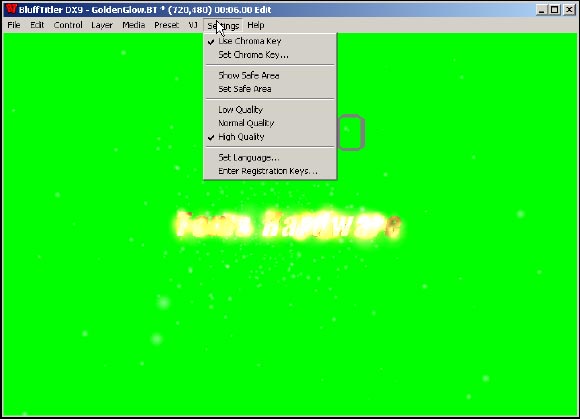 К титру Bluff Titler применена операция Chromakey. Мы избавимся от зелёного экрана в Sony Vegas.